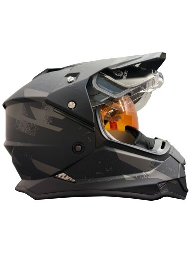 Timeless Snowtrail Chaos Snowmobile helmet, Adventure mattblack/grey