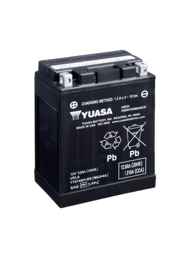 Yuasa Battery YTX14AH-BS (wc) factory activated
