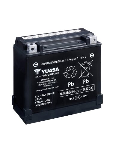 Yuasa Battery YTX20HL-BS-PW (cp) with acid pack