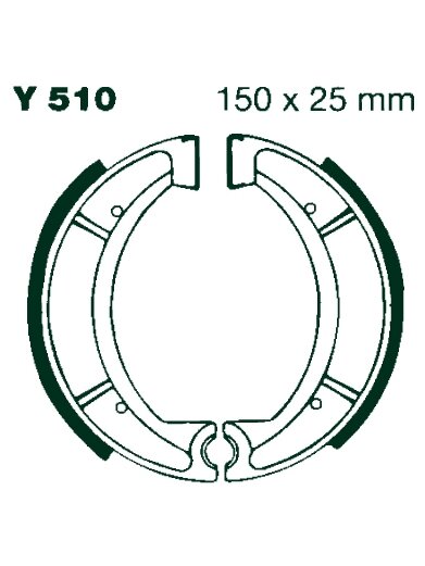 AIR Brake Shoes Y 510 150x25mm Set AIR Brake Shoes Y 510 150x25mm Set