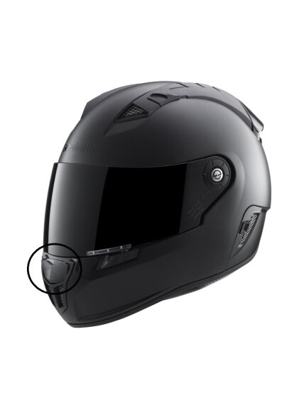 Schuberth SR1 button with ventilation black glossy Schuberth SR1 button with ventilation black glossy
