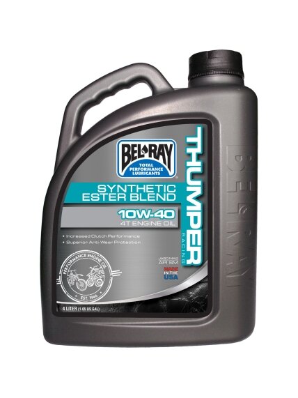 Bel-Ray Thumper Racing Synthetic Ester Blend 4T 10W-40 4L 1 Bel-Ray Thumper Racing Synthetic Ester Blend 4T 10W-40 4L 1