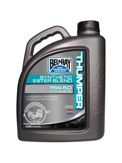 Bel-Ray Thumper Racing Synthetic Ester Blend 4T 15W-50 4L 1 Bel-Ray Thumper Racing Synthetic Ester Blend 4T 15W-50 4L 1
