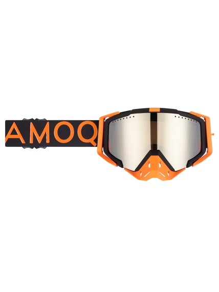 AMOQ Aster Snow Goggles Black-Orange Silver Mirror