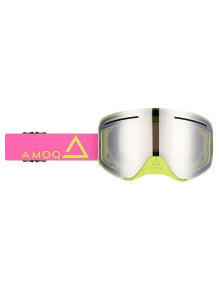 AMOQ Vision Vent+ Magnetic Goggles Pink-HiVis - Silver Mirror AMOQ Vision Vent+ Magnetic Goggles Pink-HiVis - Silver Mirror