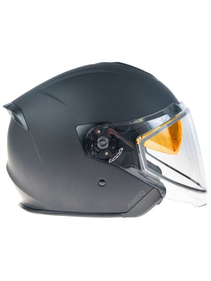 AMOQ Cluster Electric visor Jet Helmet Blackout