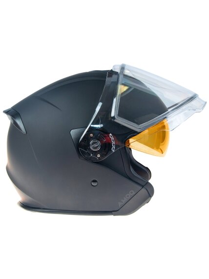 AMOQ Cluster double visor Jet Helmet Blackout 1