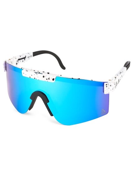 AMOQ Comet Sunglasses White Splash - Blue Mirror AMOQ Comet Sunglasses White Splash - Blue Mirror