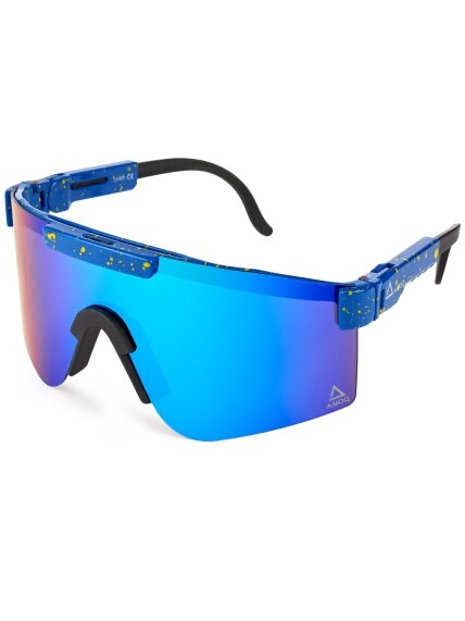 AMOQ Comet Sunglasses Blue Splash - Green Mirror AMOQ Comet Sunglasses Blue Splash - Green Mirror