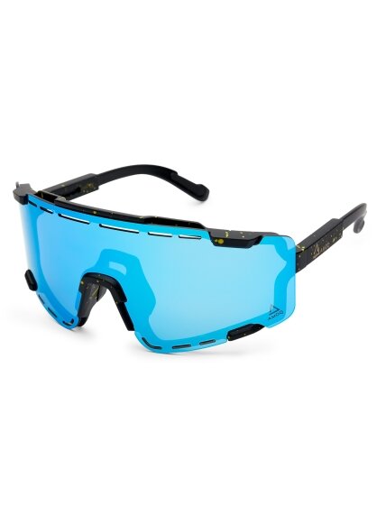 AMOQ Align Performance Sunglasses Black Splash - Ice Blue Mirror