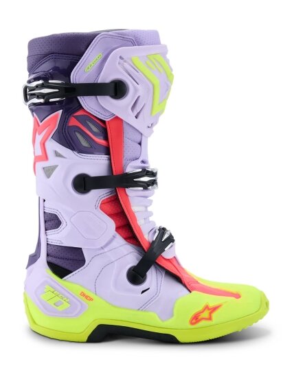 Alpinestars Boot Vented Tech 10 Purple/Fluo Yellow/Pink Alpinestars Boot Vented Tech 10 Purple/Fluo Yellow/Pink