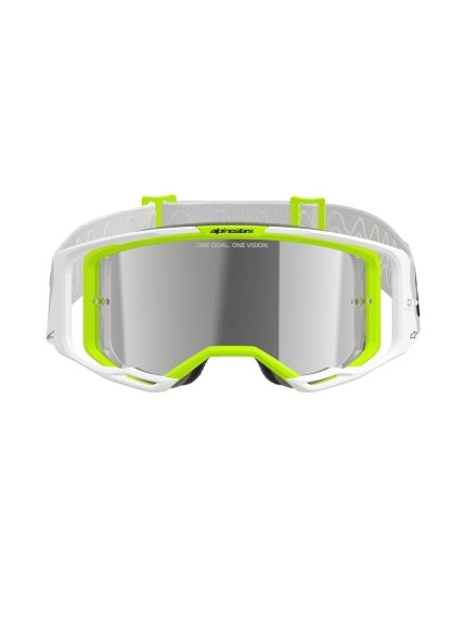 Alpinestars Goggle Vision 8 WORDMARK WHITE YLLW FLUO Mirror SILVER 1 Alpinestars Goggle Vision 8 WORDMARK WHITE YLLW FLUO Mirror SILVER 1