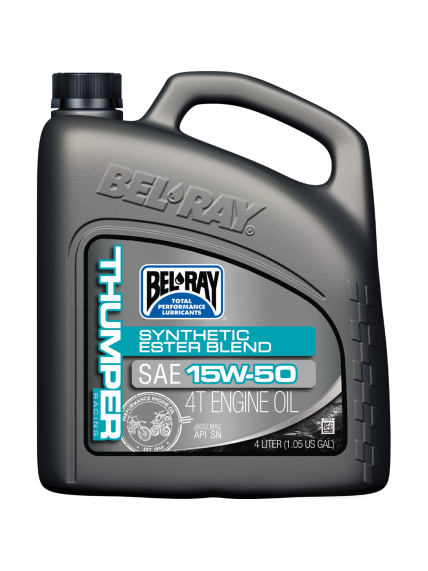 Bel-Ray Thumper Racing Synthetic Ester Blend 4T 15W-50 4L Bel-Ray Thumper Racing Synthetic Ester Blend 4T 15W-50 4L