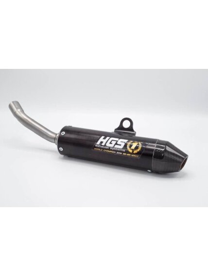 HGS Silencer Black with Carbon tip 2T Racing KTM125 23-..HVA TC125 23-.. HGS Silencer Black with Carbon tip 2T Racing KTM125 23-..HVA TC125 23-..