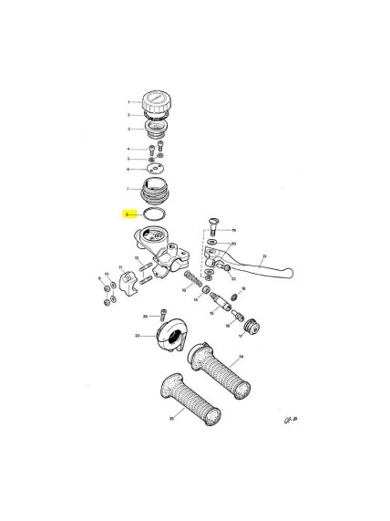 Seal ring, Front brake master cylinder, Tunturi Tiger Seal ring, Front brake master cylinder, Tunturi Tiger