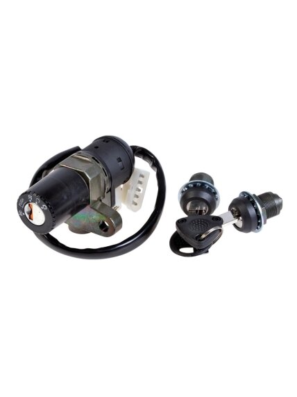 Forte Ignition switch-Lock set, Derbi -05 / MH -12 / Rieju 98-, (5 pin + 1 cab.) Forte Ignition switch-Lock set, Derbi -05 / MH -12 / Rieju 98-, (5 pin + 1 cab.)