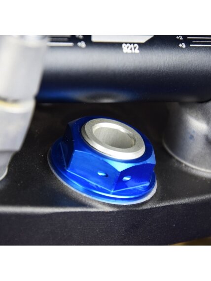 Scar Steering Stem Nut & Tool - Honda/Suzuki/Yamaha Blue Color Scar Steering Stem Nut & Tool - Honda/Suzuki/Yamaha Blue Color