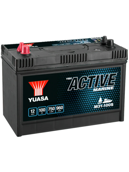 Yuasa M31-100S Active Marine Start Battery 12V 100Ah 750A Note: Pallet cargo (12 Yuasa M31-100S Active Marine Start Battery 12V 100Ah 750A Note: Pallet cargo (12