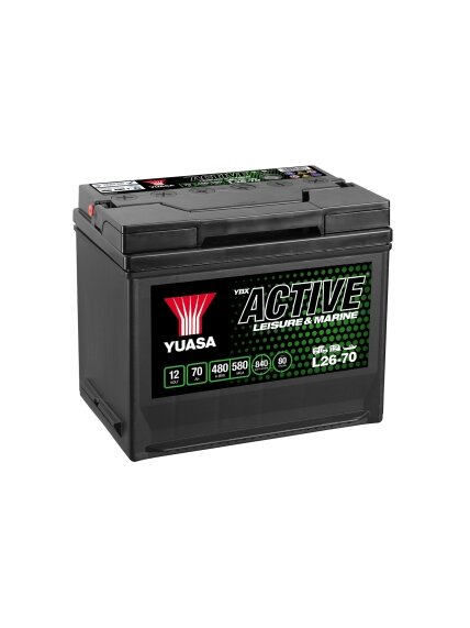 Yuasa L26-70 Active Leisure Battery 12V 70Ah 480A Note: Pallet cargo (18) Yuasa L26-70 Active Leisure Battery 12V 70Ah 480A Note: Pallet cargo (18)