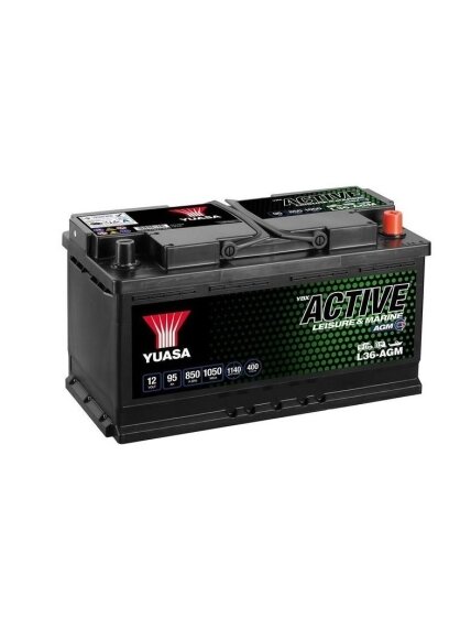 Yuasa L36-AGM Active Leisure AGM Battery 12V 95Ah 850A (12) Yuasa L36-AGM Active Leisure AGM Battery 12V 95Ah 850A (12)