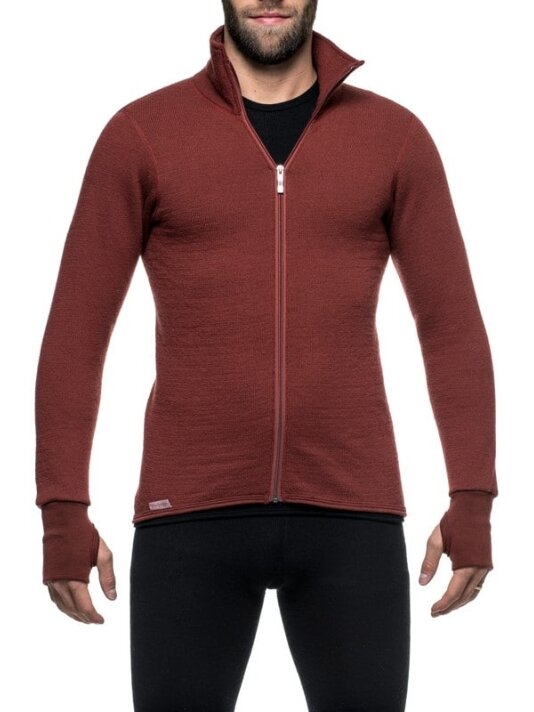 Woolpower Full zip 400 Merino Mid layer Jacket rust red 2