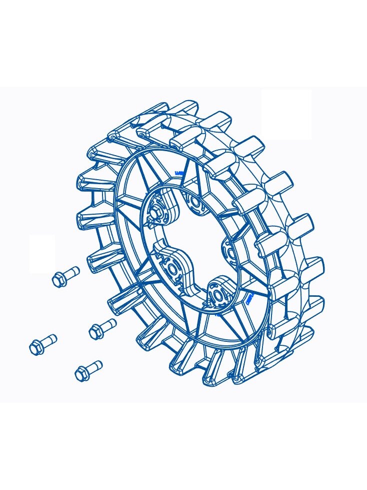 Camso Sprocket 18 teeth 4S, 5 bolt 3/8-16 x 1 1/4 1 Camso Sprocket 18 teeth 4S, 5 bolt 3/8-16 x 1 1/4 1