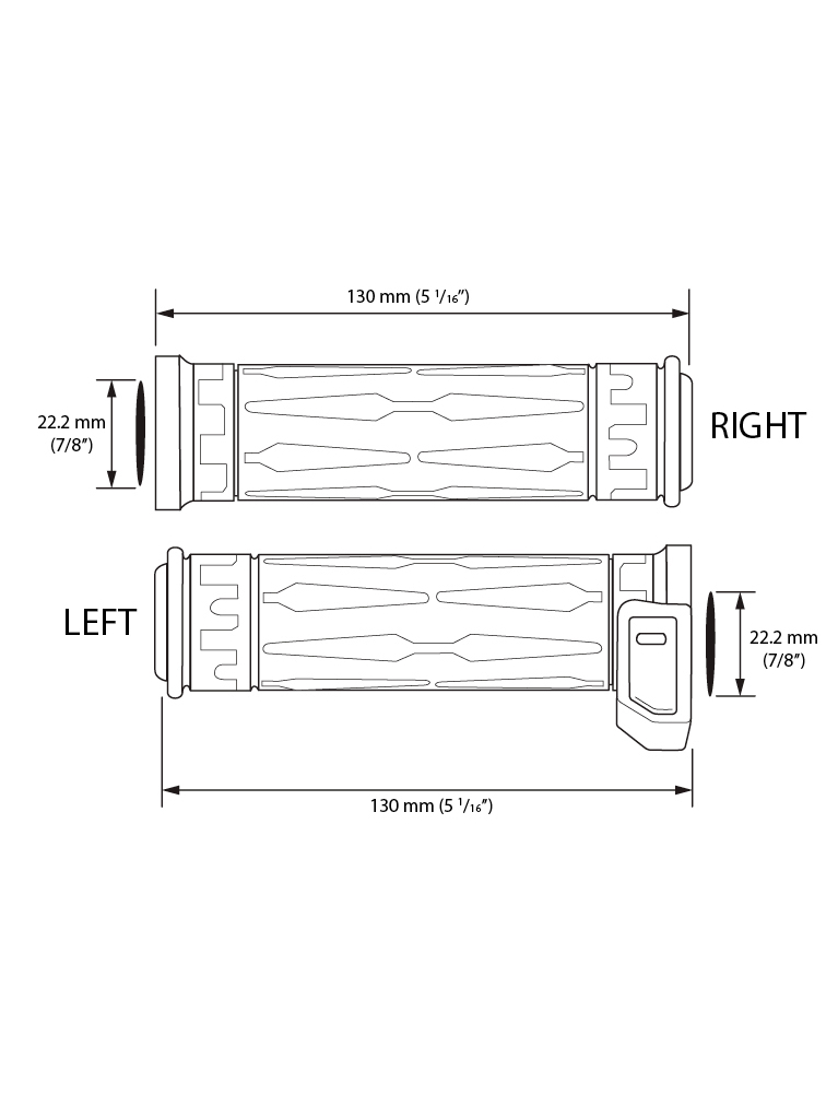 Hyper Heated grips with integrated switch 22/22mm thumb heater incl. 2