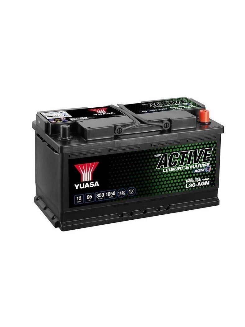 Yuasa L36-AGM Active Leisure AGM Battery 12V 95Ah 850A (12) Yuasa L36-AGM Active Leisure AGM Battery 12V 95Ah 850A (12)