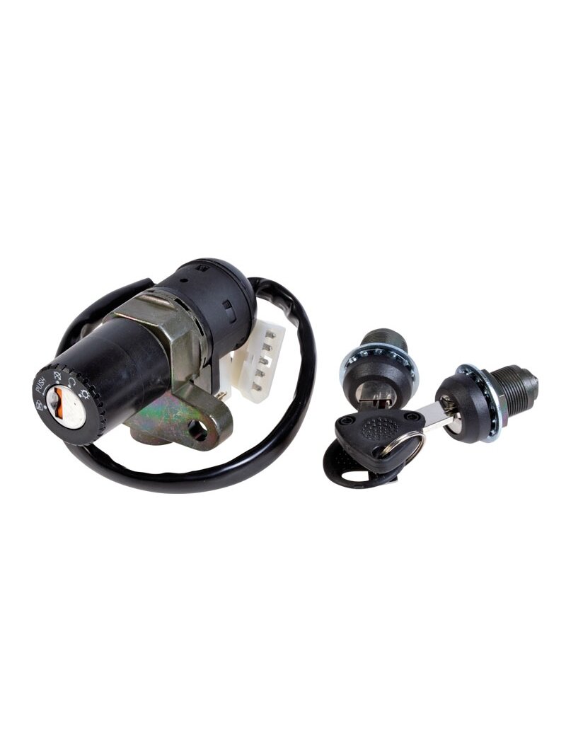 Forte Ignition switch-Lock set, Derbi -05 / MH -12 / Rieju 98-, (5 pin + 1 cab.)