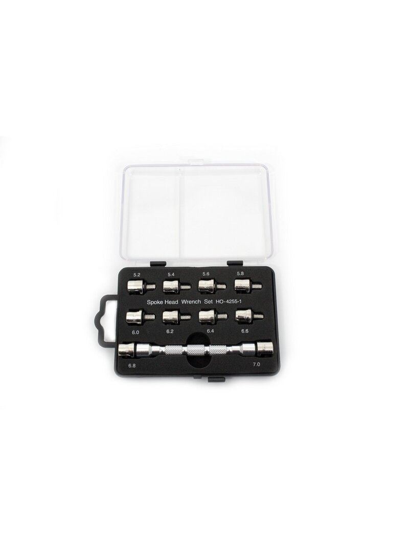 TMV Spoke Wrench Kit With 10 Heads (5.2 => 7mm) TMV Spoke Wrench Kit With 10 Heads (5.2 => 7mm)