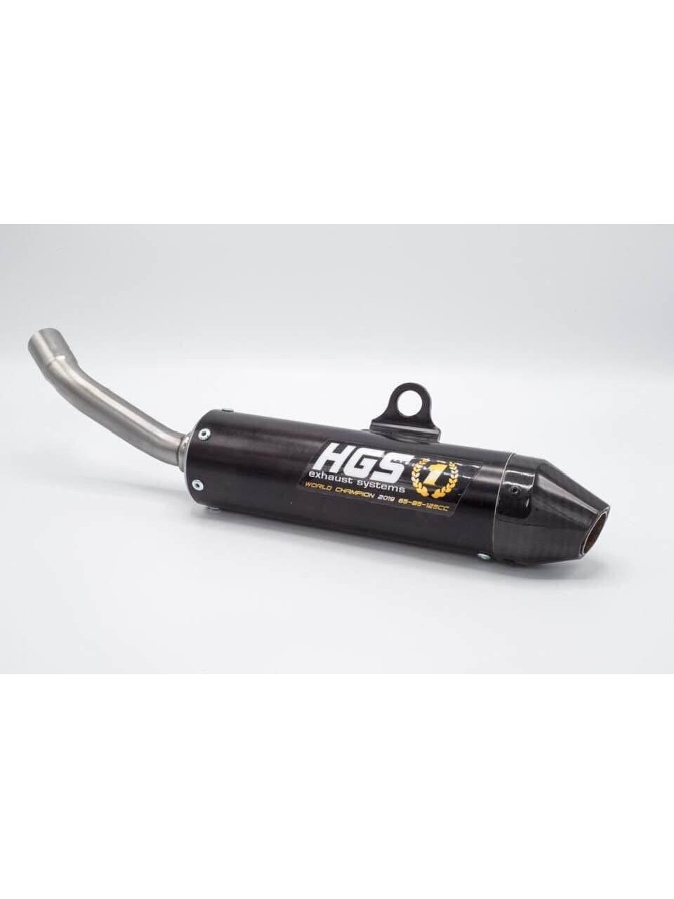HGS Silencer Black with Carbon tip 2T Racing KTM125 23-..HVA TC125 23-..