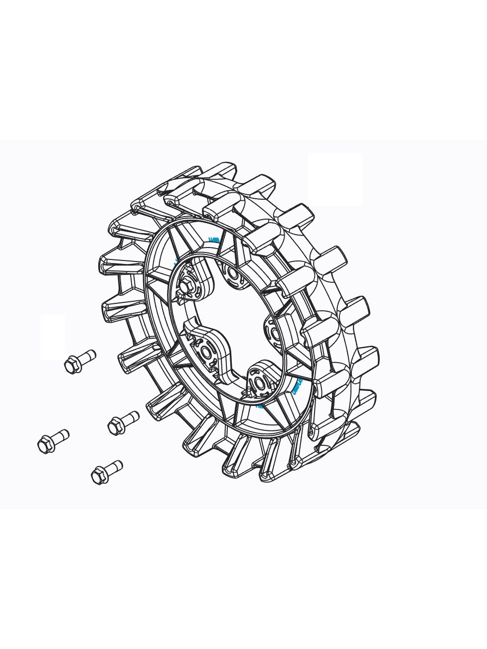 Camso Sprocket 17 teeth 4S, 5 bolt 3/8-16 x 1 1/4 1