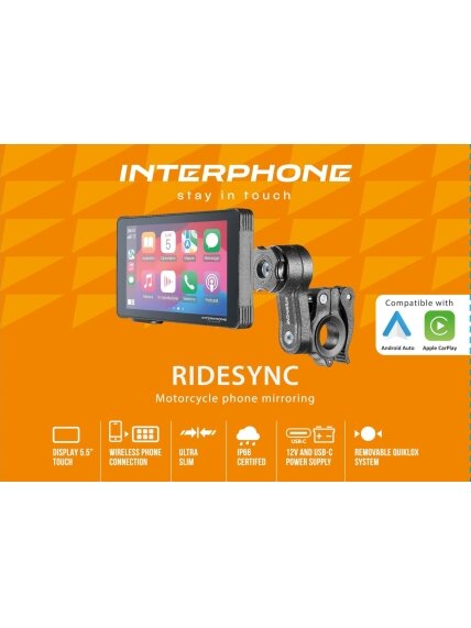 Interphone Ridesync 55 Display CarpPlay, Android Auto 1 Interphone Ridesync 55 Display CarpPlay, Android Auto 1