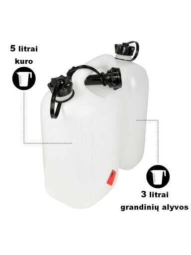 Kombinuotas bakelis kurui ir alyvai Oregon 5+3 l Baltas