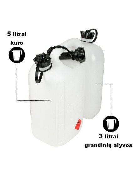 Kombinuotas bakelis kurui ir alyvai Oregon 5+3 l Baltas 1