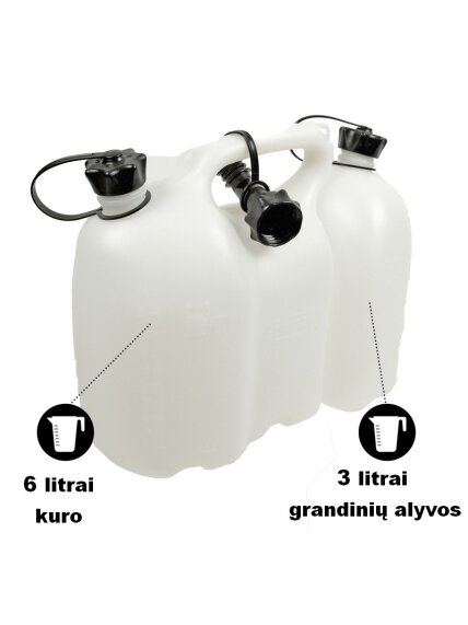 Kombinuotas bakelis kurui ir alyvai Oregon 6+3 l Baltas 3