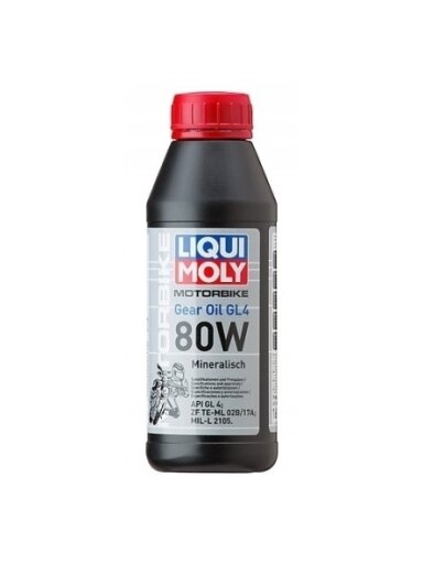 LIQUI MOLY MINERALINĖ TRANSMISINĖ ALYVA MOTOCIKLAMS 80W 0.5l