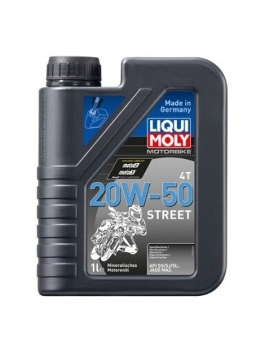 LIQUI MOLY MOTOCIKLINĖ VARIKLINĖ ALYVA 4T 20W-50 STREET 1l