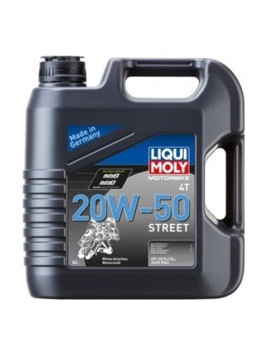 LIQUI MOLY MOTOCIKLINĖ VARIKLINĖ ALYVA 4T 20W-50 STREET 4l