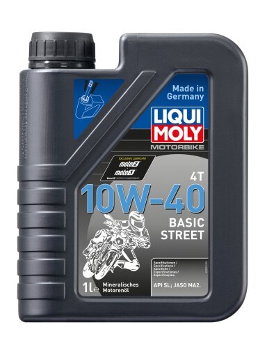 LIQUI MOLY MOTOCIKLINĖ VARIKLINĖ ALYVA BASIC STREET 4T 10W-40 1l