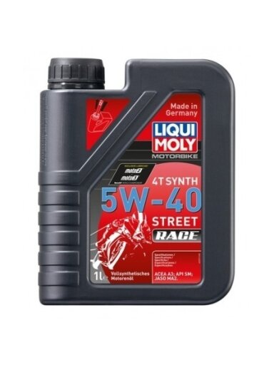 LIQUI MOLY SINTETINĖ ALYVA 4-TAKČIAMS MOTOCIKLŲ VARIKLIAMS RACING SYNTH 4T 5W-40 1l