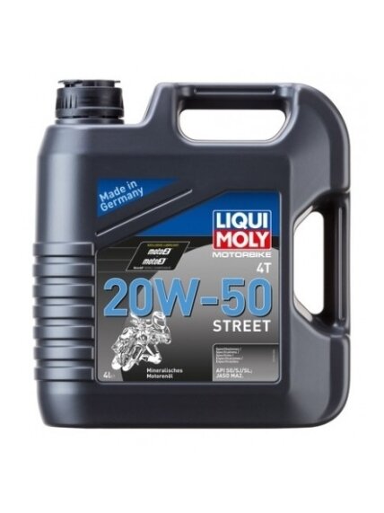 LIQUI MOLY MOTOCIKLINĖ VARIKLINĖ ALYVA 4T 20W-50 STREET 4l LIQUI MOLY MOTOCIKLINĖ VARIKLINĖ ALYVA 4T 20W-50 STREET 4l