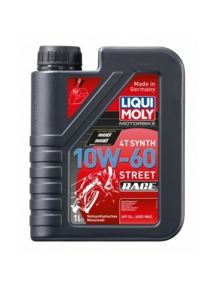 LIQUI MOLY SINTETINĖ ALYVA 4-TAKČIAMS MOTOCIKLŲ VARIKLIAMS - RACING SYNTH 4T 10W-60 1l LIQUI MOLY SINTETINĖ ALYVA 4-TAKČIAMS MOTOCIKLŲ VARIKLIAMS - RACING SYNTH 4T 10W-60 1l