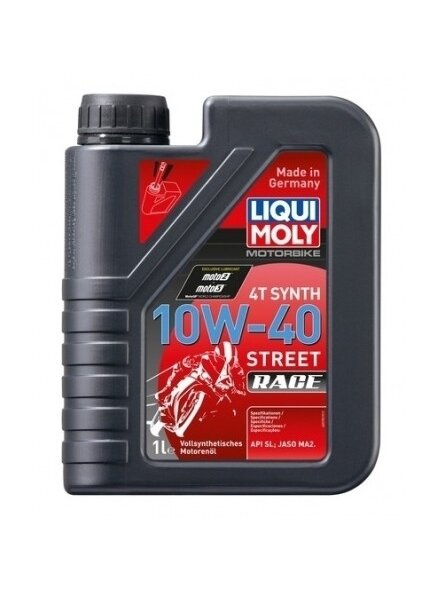 LIQUI MOLY MOTOCIKLINĖ SINTETINĖ VARIKLINĖ ALYVA BASIC STREET RACE 4T 10W-40 1l LIQUI MOLY MOTOCIKLINĖ SINTETINĖ VARIKLINĖ ALYVA BASIC STREET RACE 4T 10W-40 1l