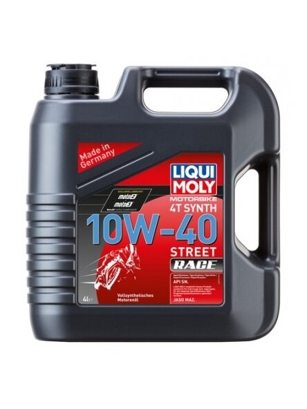 LIQUI MOLY MOTOCIKLINĖ SINTETINĖ VARIKLINĖ ALYVA BASIC STREET RACE 4T 10W-40 4l