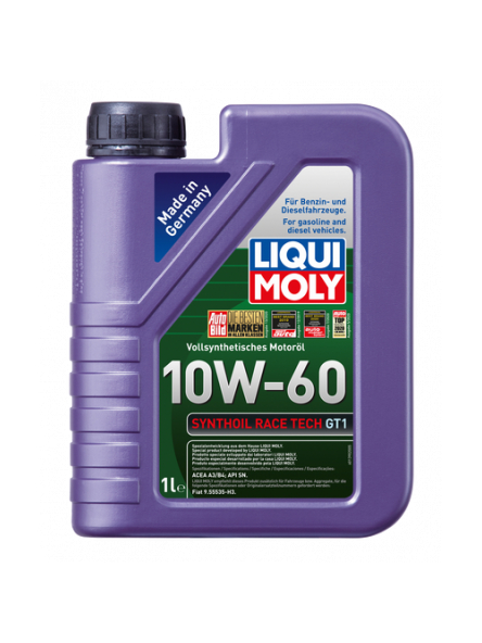 LIQUI MOLY SINTETINĖ VARIKLINĖ ALYVA Race Tech GT1 10W-60 5l LIQUI MOLY SINTETINĖ VARIKLINĖ ALYVA Race Tech GT1 10W-60 5l