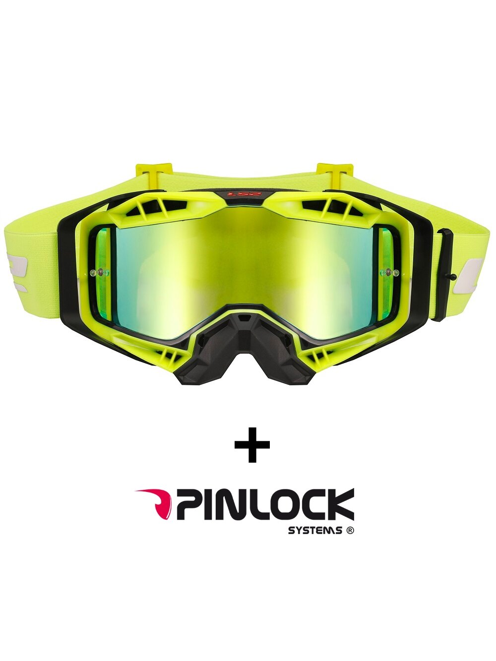 LS2 AURA PRO GOGGLE BLACK YELLOW WITH IRIDIUM VISOR