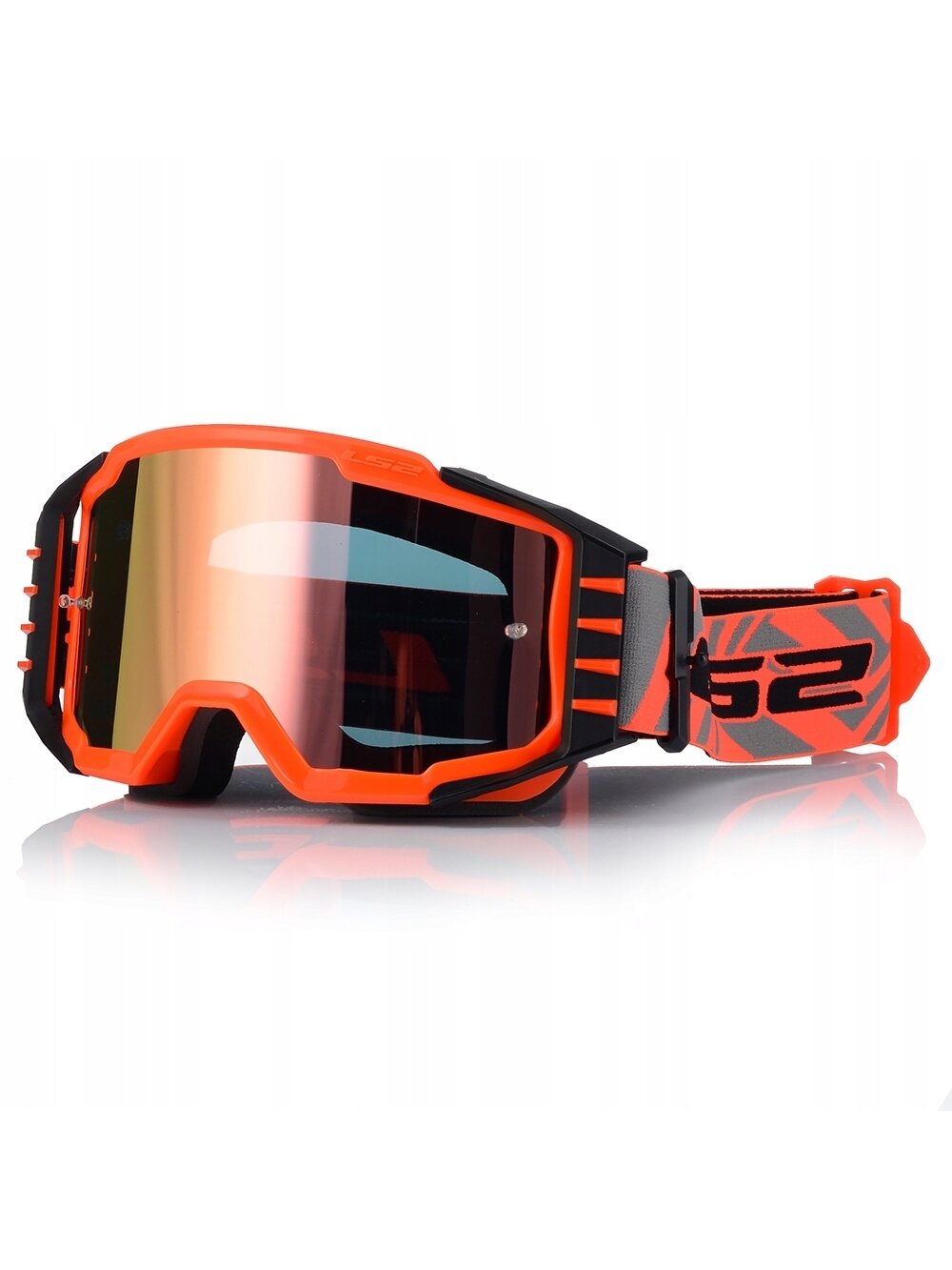 LS2 CHARGER PRO GOGGLE H-V ORANGE WITH IRIDIUM VISOR 5 LS2 CHARGER PRO GOGGLE H-V ORANGE WITH IRIDIUM VISOR 5