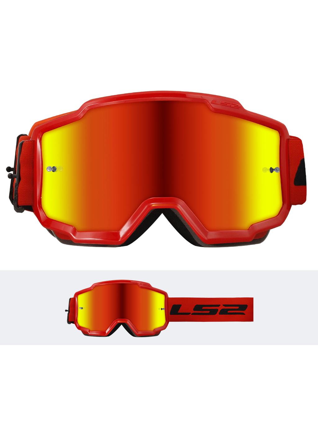 LS2 CHARGER GOGGLE RED WITH IRIDIUM VISOR LS2 CHARGER GOGGLE RED WITH IRIDIUM VISOR