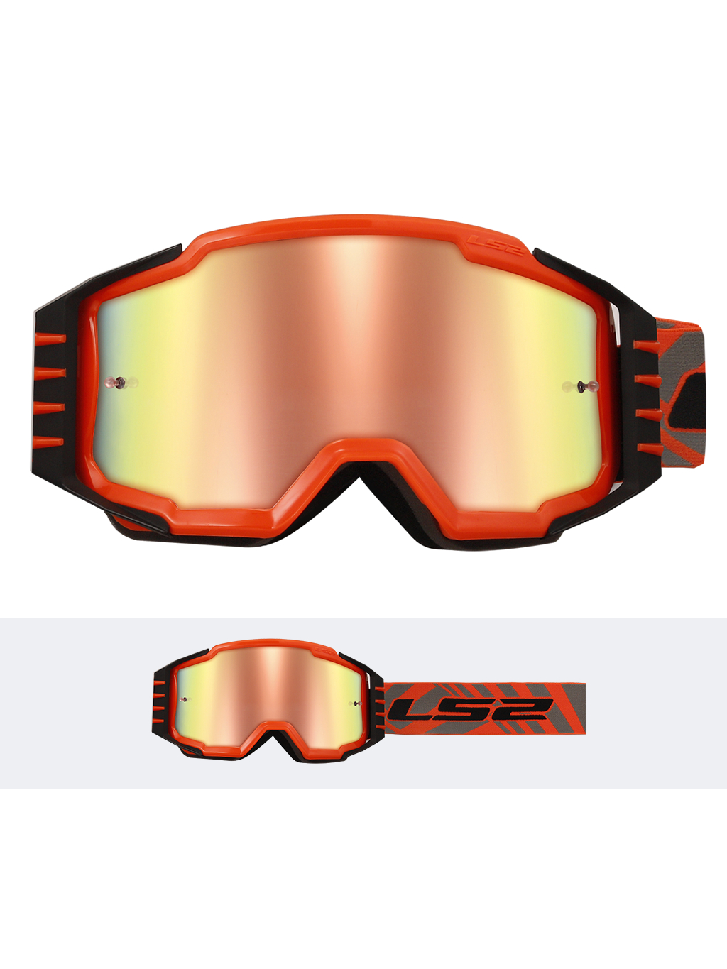 LS2 CHARGER PRO GOGGLE H-V ORANGE WITH IRIDIUM VISOR LS2 CHARGER PRO GOGGLE H-V ORANGE WITH IRIDIUM VISOR